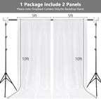 MEETSKY White Backdrop Curtains,Photo Birthday Backdrop,5ft x 10ft,2 Panels - Image 3