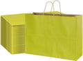BLEWINDZ 70Pcs Large Paper Bags with Handles, 16x6x12 Inches Avocado Green Paper Shopping Bags for Small Business, Large Kraft Gift Bag Bulk for Grocery Mechandise Retail by BLEWINDS