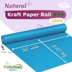 PerkHomy 36" x 2,400" (200') Lake Blue Kraft Paper Roll for Craft Bulletin Board Paper Art Table Covering Crafting Gift Wrapping Bouquet Packing Parcel 80GSM 55LB (Lake Blue, 36" x 200') - Image 2