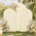 Beige Arch Backdrop Cover Set of 3, 7.2ft 6.6ft 6ft Wedding Arch Covers - Image 4
