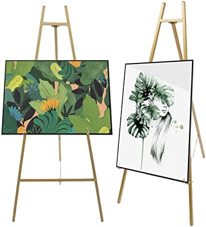 Wedding Welcome Sign Holder Portable Easel Display Stand for Poster Gold Metal Party Sign Stand Background Decor Tall Floor Easel Frame for Photo Reception Board Birthday Baby Bridal Shower Graduation by Unknown