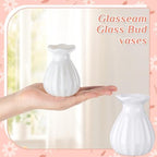 30 Pieces 3.5 Inch Glass Bud Vase Mini, White - Image 3