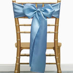 50 Pack Dusty Blue Chair Sashes, Satin Chair Ribbons for Wedding Party Birthday Reception Decorations, Dusty Blue Satin Chair Bows for Chairs - Image 4