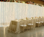 Ivory Tulle Backdrop Curtains with Lights String for Parites Wedding 20×10ft Ivory Sheer Backdrop Curtains for Baby Shower Birthday Party Photo Shoot Background Decorations(4 Panels 5ft×10ft) - Image 5