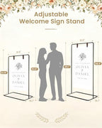 Wedding Welcome Sign Stand, Black Sign Holder, Includes Design Bundle - Image 2