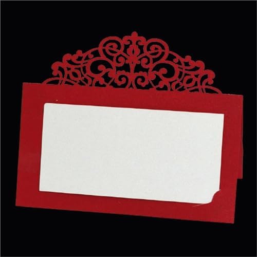 Name Tent Table Cards 200Pcs Vintage Flower Laser Cut Table Name Place Cards Lace Name Message Setting Card Wedding Birthday Party Favor Decoration(Black) - Image 5