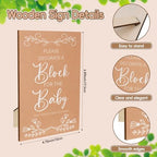 138 Pcs Baby Shower Blocks to Decorate, Wooden Blocks for Baby Shower, Decorate A Block Baby Showers, Wood Box with 52 Wooden Block 36 Paint Markers 1 Game Sign 48 Stencil Templates - Image 3