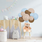 230 Pcs Bear Baby Shower Party Decorations Baby Shower Table Centerpieces with 5 Plush Bear Bulk 225 Balloons Kit Party Table Decor for Baby Shower Birthday Wedding Gender Reveal (Blue) - Image 5