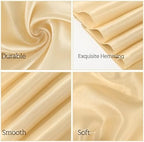 YMHPRIDE 60 PCS Champagne Satin Chair Sashes, 7x108 Inch Ties Chair Bows - Image 3