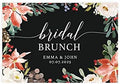 Andaz Press Custom Personalized Disposable Paper Placemats, 12 x 18 Inch, Set of 25, Bridal Brunch Black Winter Floral, Tableware, Dining, Tabletop, Table Setting for Bridal Shower, Bridal Brunch by AndazPress