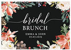 Andaz Press Custom Personalized Disposable Paper Placemats, 12 x 18 Inch, Set of 25, Bridal Brunch Black Winter Floral, Tableware, Dining, Tabletop, Table Setting for Bridal Shower, Bridal Brunch by AndazPress