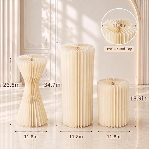 Cylinder Stands for Party 3Pcs Cake Pedestal Stand with Acrylic Discs - Image 2