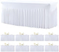 8 Pack White Table Cloth for 6 Foot Rectangle Tables Spandex Fitted Tablecloth 6ft Stretch Table Covers Skirt White Banquet Tablecloths Wrinkle Free Tablecloth for Party Wedding Birthday Event by Tao-GePartyDecorations