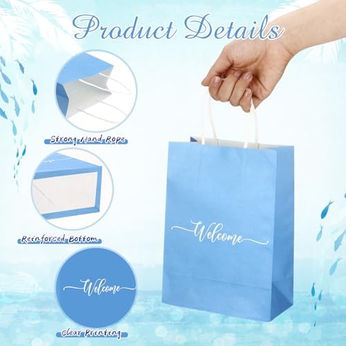 Kolldenn 50 Set Gradient Blue Small Welcome Gift Bags Bulk & Tissue Paper - Image 3