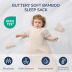Rayon Made from Bamboo Sleep Sack 6-12 Months, Detachable Sleeves - Adjustable Warmth to Prevent Overheating, 1.0 TOG Breathable Wearable Blanket Toddler Sleeping Bag, Safe for Night Sleep - Image 2