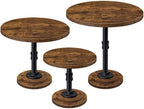 Cake Stand Set of 3, Rustic Industrial Wood Round Cupcake Stands by Unknown