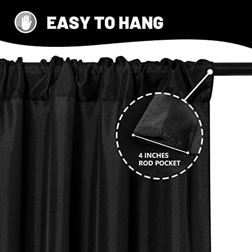 Black Backdrop Curtain for Party, Halloween Backdrop, 5ft x 8ft, 2 Panels - Image 5
