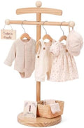 Marsui 1 Set Wooden Baby Clothes Display Stand with 3 Hangers, Plaque, Wood by Marsui