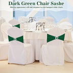 VitalCozy 50 Pcs Stretch Chair Sashes with Crown, Dark Green - Image 5