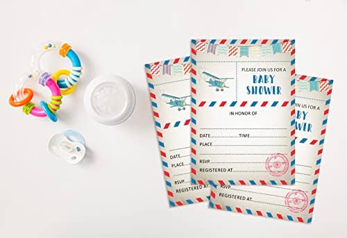 Pack of 30, Boy/Girl Baby Shower Party Collection, Baby Shower Invitation Cards, Fill in the Blank Invites WIth Envelopes, Postcard Theme Party Supplies - Image 4
