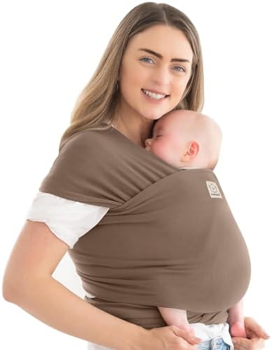 KeaBabies Baby Wrap Carrier, All in 1 Original Baby Carrier (Saddle Brown) by KeaBabies