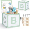 Novabright Wooden Baby Shower Box, ABC Letters Gift Chest Decor, Sage Green by Unknown