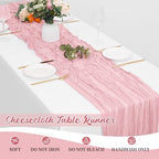16 Pack Light Pink Cheesecloth Table Runners 20x120 Inch Gauze Table Runner Cheese Cloth 10FT Pink Table Runner Rustic Sheer Runner for Wedding Birthday Party Baby Shower Table Decor - Image 6
