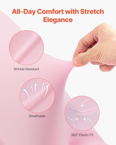 VEVOR Chair Covers, Polyester Spandex Chair Cover, Stretch Slipcovers for Wedding Party Dining Banquet Flat-Front Chair Covers (Pink-c, 50PCS) - Image 3