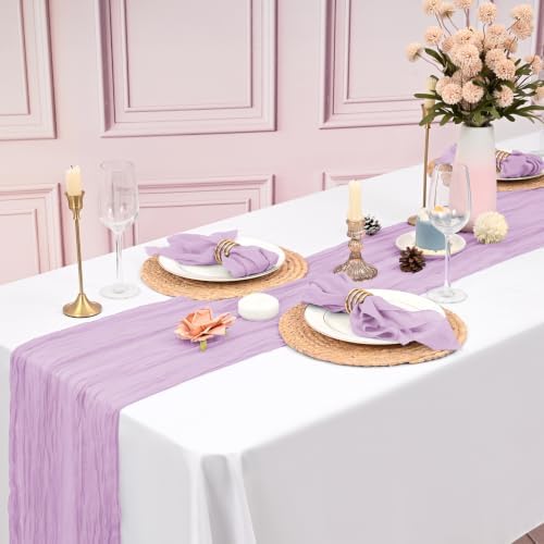 60Pack Lavender Cheesecloth Napkins Rustic Boho Gauze Napkins 20"x20" - Image 7