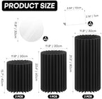 5 Pack Cylinder Stands for Party 15.7" 23.6" 31.5" Height Foldable Cardboard Tall Columns Cylinder Tables Round Cake Pedestal Stands Display Plinth Pillar for Wedding Birthday Party Decor (Black) - Image 2