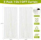 Wokceer Ivory Backdrop Curtain for Parties Backdrop Drapes, 3Pack 10x10FT - Image 2