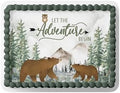 ADVENTURE BEGINS BABY SHOWER CAKE TOPPER, OH BOY BABY SHOWER, ADVENTURE BEGINS DECORATIONS, ADVENTURE BEGINS CAKE TOPPER, WOODLAND CAKE TOPPER (8.5'' X 10.75'' 1/4 SHEET) by Handmade