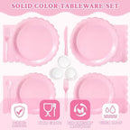 Vyntra 350 Pcs Pink Paper Plates and Napkins Party Supplies - Image 6