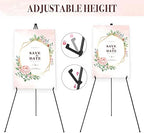 Easel Stand for Wedding Sign & Poster 63'' Easels for Display Portable Art Easel for Floor Adjustable Metal Easel Black 2 Pack - Image 4