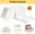Moretoes 16pcs 12"x12"x12" Tall Cake Boxes for Tier Cakes, Sturdy Carrier - Image 3
