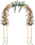 7.2ft Gold Wedding Arch Stand w/Double-Tube Design - Metal Flower & Balloon Backdrop Frame for Indoor/Outdoor Parties, Baby Showers by REBaiYU