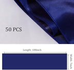 Satin Chair Sashes Bows 50 Pack Universal Polyester Chair Ribbons for Wedding Anniversary Retirement Party Birthday Engagement Banquet Graduation Outdoor Events Decor (Navy Blue, 50 pcs) - Image 3