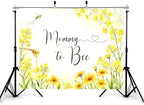9x6ft Mommy to Bee Backdrop Floral Bouquet Baby Shower Party Wildflower Honeycomb New Born Gender Reveal Photography Background Party Banner Decorations Photo Studio Props - Image 3