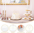 Lazycorner 10 Pcs Dessert Table Display Stands Set , with 6 Pcs 3-Tier Cupcake Stand & 4 Pcs Food Serving Tray - Cookie Tray Rack Serving Tray Cake Display Tower - White - Image 2