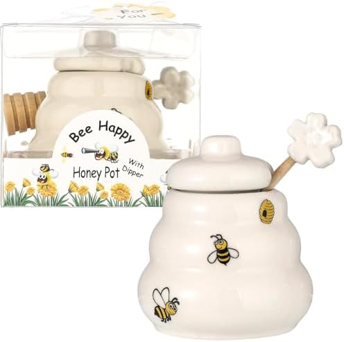 12-Pack Ceramic Beehive Honey Pot with Dipper，Honey Jar Serving Set with Exquisiting Package for Wedding Favor,Bridal Shower Favor, Baby Shower Favor，Party & Home Kitchen (12) - Image 6