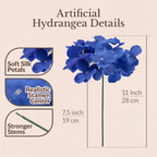 65PCS Hydrangea Artificial Flowers with Stronger Bendable Stems, Premium Silk Faux Hydrangea Flowers Bulk for DIY Wedding, Arches, Baby Showers & Event Decor(Blue Mix) - Image 3