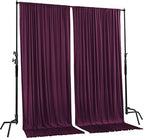 AK TRADING CO. 10 feet x 8 feet IFR Polyester Backdrop Drapes Curtains Panels with Rod Pockets - Wedding Ceremony Party Home Window Decorations - Eggplant Purple - Image 2