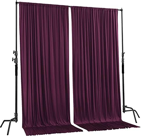AK TRADING CO. 10 feet x 8 feet IFR Polyester Backdrop Drapes Curtains Panels with Rod Pockets - Wedding Ceremony Party Home Window Decorations - Eggplant Purple - Image 2