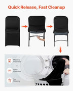VEVOR Chair Covers, Polyester Spandex Chair Cover, Stretch Slipcovers for Wedding Party Dining Banquet Flat-Front Chair Covers (Black-c-XL, 30PCS) - Image 5