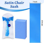 MDS® Pack of 100 Satin Chair Sashes for Wedding & Events – Blue - Image 3