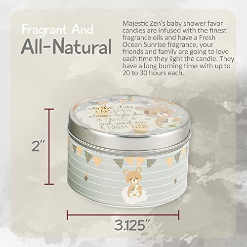 Majestic Zen Scented Candles 9-Pack | Soy Wax Baby Shower Candle Favors for Boy | Fresh Baby Powder Scent | Long-Lasting Party Keepsakes for Baby Shower & Gender Reveal - Image 4