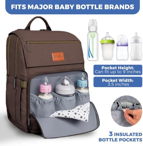 PILLANI Baby Diaper Bag Backpack - Large Bag for Boys & Girls, Waterproof Diaper Backpack - Travel Diaper Bags w/Changing Pad, Baby Registry Search & Shower Gifts - Essentials Must Haves Newborn Stuff - Image 3