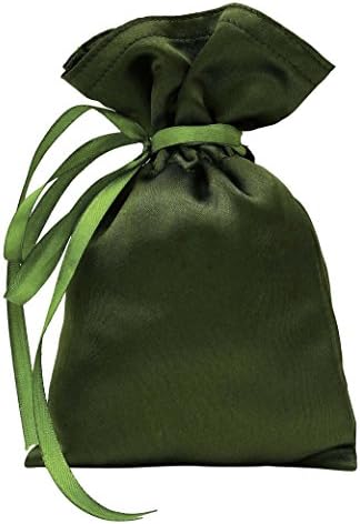 Darling Souvenir 50 Satin Drawstring Gift Pouch Small Wedding Party Favors Bag - 8" x 10" inches Baby Shower Thank You Pouches- Olive Green by DarlingSouvenirMADEWITHLOVE