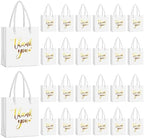 Honoson 60 Pcs Mini Thank You Gift Bag with Handle Bulk,Gold and White by Honoson