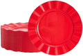 72 Pack Red Plastic Plates, 10" Disposable Wave Edge Dinner Plates by NZVCNTableware